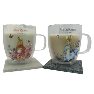 【PETER RABBIT 比得兔】比得兔雙層玻璃杯兩件組/430ml(限時限量回饋)