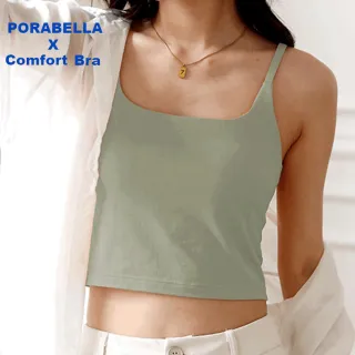 【Porabella】小可愛背心 U領 胸墊背心 運動上衣 瑜珈內衣 bra top 無鋼圈內衣 性感內衣 無痕內衣YOGA BRA