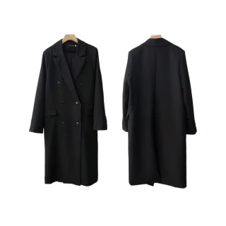 【SAS】韓版寬鬆休閒顯瘦洋氣外套(小個子西裝外套女 千鳥格外套 長版西裝外套 GU211C)
