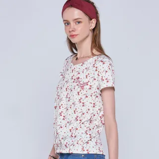 【BLUE WAY】女裝 V領半片鬆緊碎花 短袖 上衣 - ETBOITE箱子