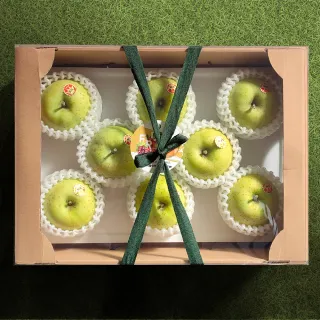 【果樹寶石】日本青森王林蘋果中果8顆x2盒（2.2KG±10%/盒）（270G±5%/顆）(硬脆多汁、高甜近乎零酸)