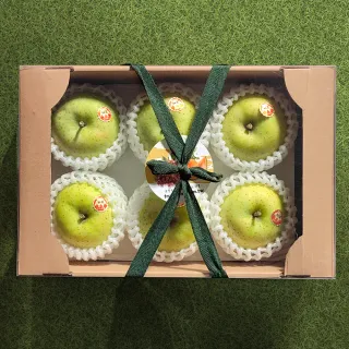 【果樹寶石】日本青森王林蘋果中果6顆x2盒（1.6KG±10%/盒）（270G±5%/顆）(硬脆多汁、高甜近乎零酸)
