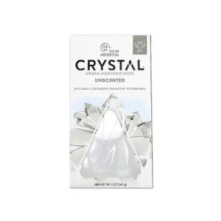 【美國CRYSTAL】長效淨味約24小時礦物鹽身體除臭石-無香款140g/盒(肌體香石運動汗味腋下狐臭消臭石體香膏)