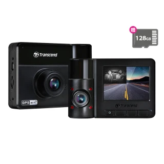 【Transcend 創見】DrivePro 550高感光+WiFi+GPS雙鏡行車記錄器 行車紀錄器-附128GB記憶卡(TS-DP550B-128G)