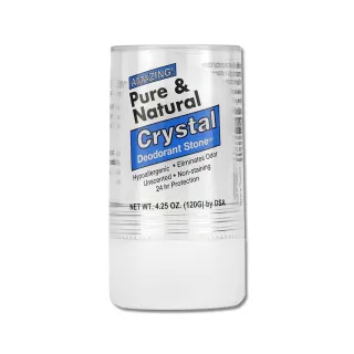【美國DSA Pure&Natural】長效淨味約24小時礦物鹽固體水晶除臭棒-無香藍標120g/大條(體香消臭膏石運動汗味)