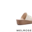 【MELROSE】美樂斯 經典簡約純色抓皺全真皮厚底拖鞋(白)