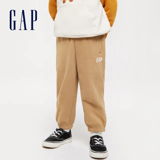 【GAP】男幼童裝 Logo束口鬆緊褲 碳素軟磨法式圈織系列-多色可選(890292)