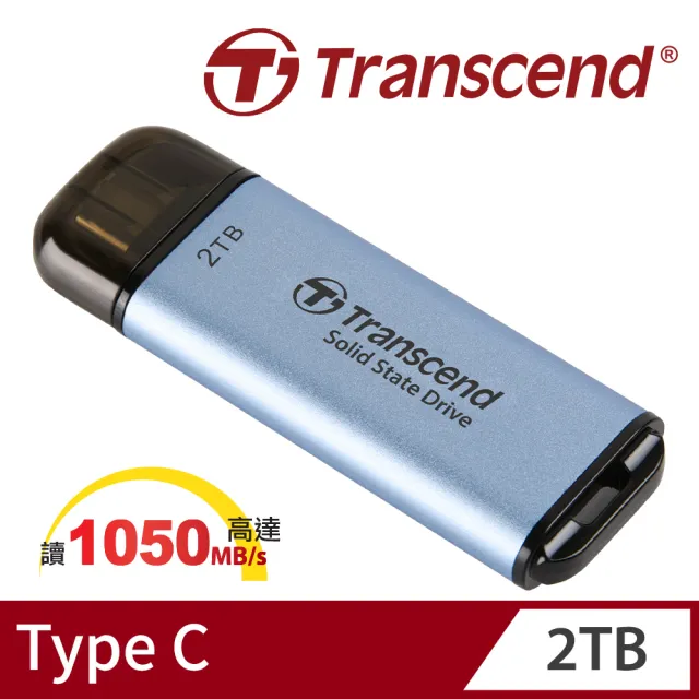 【Transcend 創見】ESD300C 2TB Type C固態行動碟(TS2TESD300C)