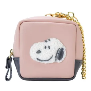 【小禮堂】Snoopy 史努比 多功能收納包 - 粉大臉款(平輸品)