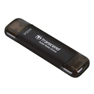 【Transcend 創見】ESD310C 512GB USB3.2 雙介面固態行動碟-太空黑(TS512GESD310C)