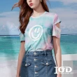 【IGD 英格麗】速達-網路獨賣款-SMILE微笑印圖渲染T恤造型上衣(粉色)