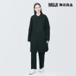 【MUJI 無印良品】MUJI Labo不易燃折領大衣(黑色)