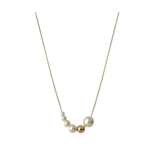 【MISS KOREA】韓國設計輕奢氣質珍珠串造型項鍊(珍珠串項鍊 輕奢項鍊)