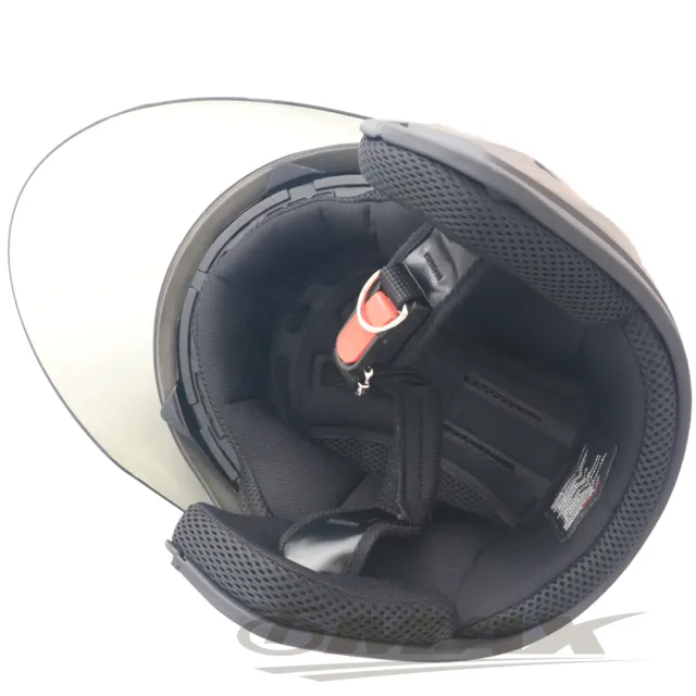 LAUS雙鏡片半罩大頭機車安全帽CA313-消光黑(贈6入免洗內襯套)