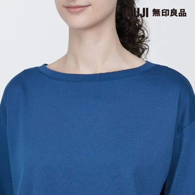 【MUJI 無印良品】女棉混天竺船領七分袖T恤(共7色)