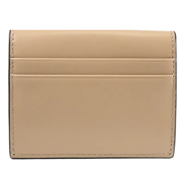 【Michael Kors】經典MK柏金鎖頭造型信用卡名片扣式零錢包(駝色)