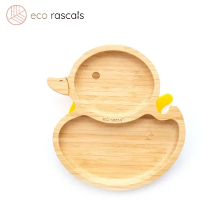 【eco rascals】竹製餐盤-活潑小鴨(黃)