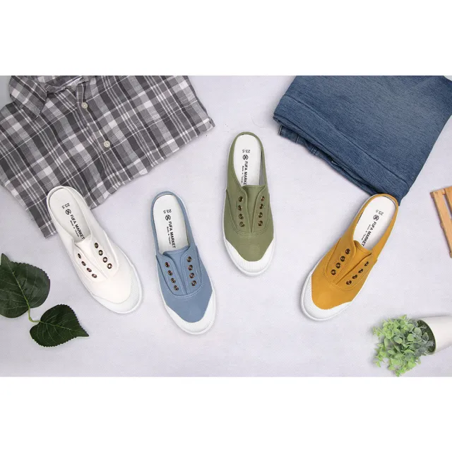 【FUFA Shoes 富發牌】現貨 台灣製 貝殼頭踩腳休閒穆勒鞋1A68 33A68 素面懶人鬆緊休閒鞋 親子款6色任選