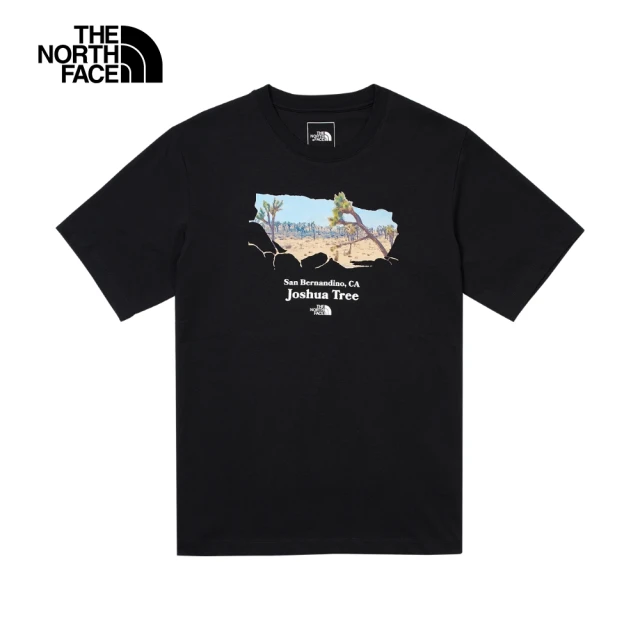 The North Face 北面男款黑色沙漠綠洲印花寬鬆短袖T恤｜88GJJK3