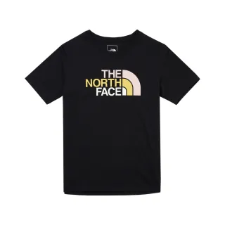 【The North Face 官方旗艦】【Woman 首推款】北面女款黑色純棉三色品牌LOGO短袖T恤｜88G8JK3