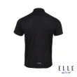 【ELLE ACTIVE】男款 休閒拼接短袖POLO衫-黑色(EA24M2M1103#99)