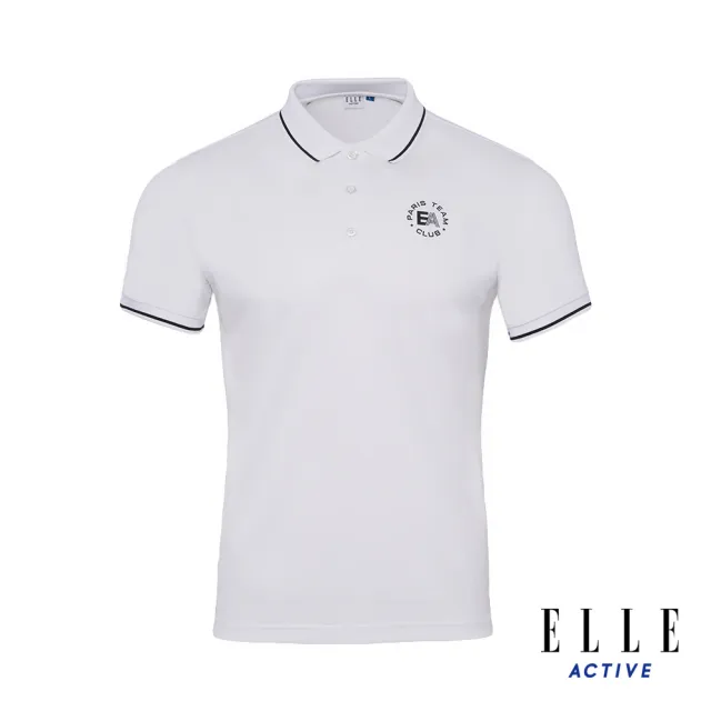 【ELLE ACTIVE】男款 休閒經典短袖POLO衫-白色(EA24M2M1105-90)