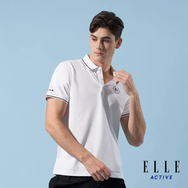 【ELLE ACTIVE】男款 休閒經典短袖POLO衫-白色(EA24M2M1105#90)