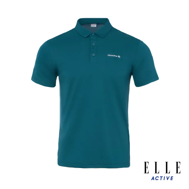 【ELLE ACTIVE】男款 法式經典短袖POLO衫-藍綠色(EA24M2M1101-46)