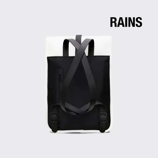 【RAINS官方直營】Backpack Mini 經典防水小型雙肩背長型背包(Powder 雪粉白)
