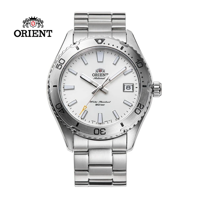 ORIENT 東方錶 ORIENT 東方錶 WATER RESISTANT系列 200m潛水風格腕錶 鋼帶款 白色 -39.9mm(RA-AC0Q03S)