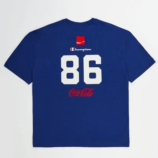 【Champion】官方直營-Coca Cola x CHAMPION 背後可口可樂印花短袖Tee(藍色)