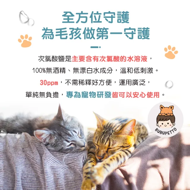 【BUBUPETTO】貓咪環境清潔用免稀釋次氯酸水-超值組6000mlx1組(貓 寵物 環境)