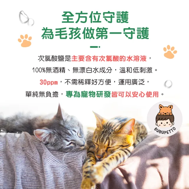 【BUBUPETTO】貓咪餐碗清潔用免稀釋次氯酸水-超值組6000mlx1組(貓 寵物 餐具)