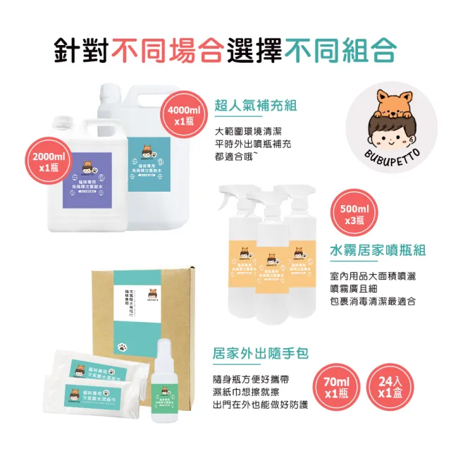 【BUBUPETTO】貓咪洗澡清潔用免稀釋次氯酸水-超值組6000mlx1組(貓 寵物 洗澡)