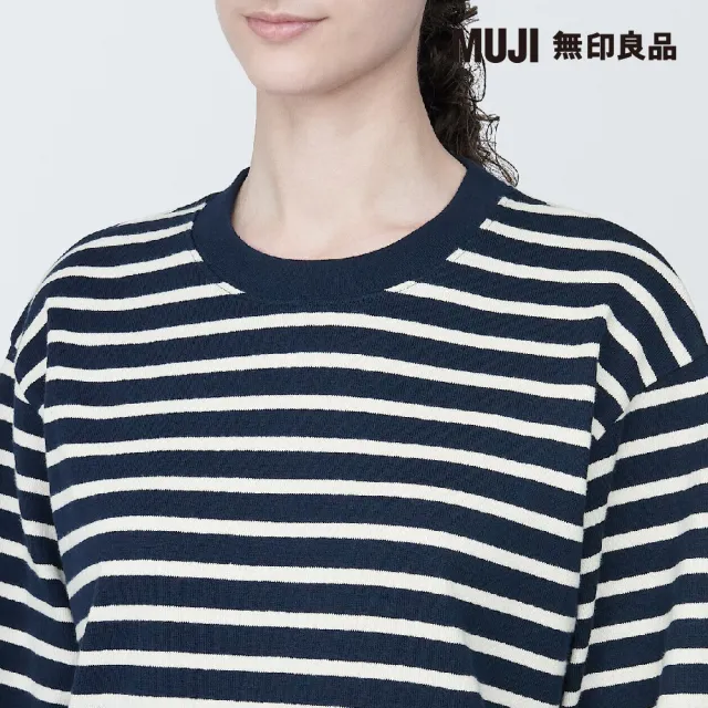 【MUJI 無印良品】女有機棉粗織圓領長袖T恤(共8色)