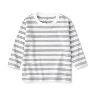 【MUJI 無印良品】幼兒棉混聚酯纖維容易穿脫圓領長袖T恤(共6色)