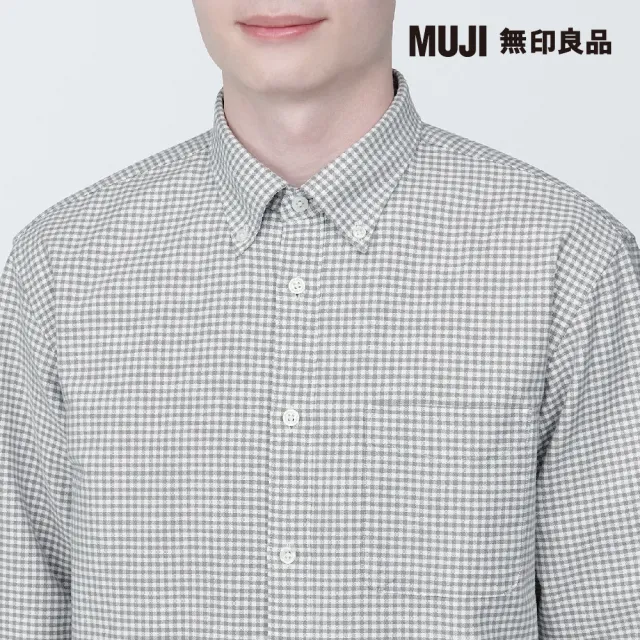 【MUJI 無印良品】男有機棉水洗牛津布扣領長袖襯衫(共9色)