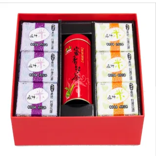 【哇好米】哇好茶米禮盒x1盒(香米300gX3包 + 白米300gX3包 +蜜香紅茶80gX1罐)