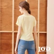 【IGD 英格麗】速達-網路獨賣款-簡約桃心領造型上衣(黃色)