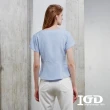 【IGD 英格麗】速達-網路獨賣款-簡約桃心領造型上衣(藍色)