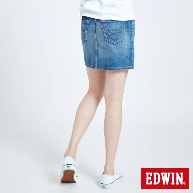 EDWIN 女裝 MISS EDWIN503基本牛仔短裙(中古藍)