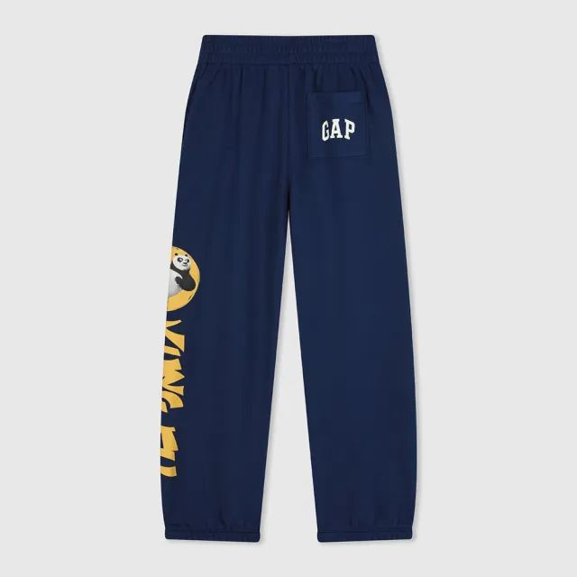 【GAP】男童裝 Gap x 功夫熊貓聯名 Logo印花束口鬆緊褲-藏藍色(890564)