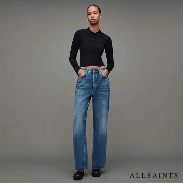 【ALLSAINTS】BLAKE 高腰不收邊牛仔寬褲 W002EZ(寬褲管版型)