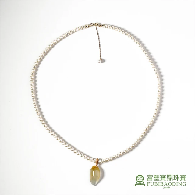 Fubibaoding jeweler 富璧寶鼎珠寶 冰種翡翠小黃桃珍珠項鍊(天然A貨 冰種 翡翠 珍珠 18K金 母親節)