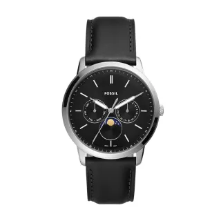 【FOSSIL 官方旗艦館】Neutra Minimalist系列 三眼月相指針手錶 真皮錶帶42MM(多色可選)