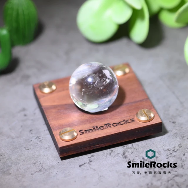 【SmileRocks 石麥】白水晶球 直徑2.8cm No.050240268(附SmilePad 6X6底板)