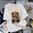 【初色】可愛卡通小熊印花圖案寬鬆中大尺碼圓領短袖T恤上衣女上衣-共10色-32849(M-2XL可選)