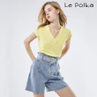 【Le Polka】淺色牛仔高腰短褲/附腰帶-女(丹寧)