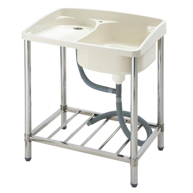 新式大容量單槽塑鋼水槽 洗衣槽 洗手台-附洗衣板(1入)