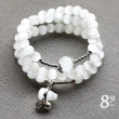 【89 zone】法式古典多層時尚白貓眼石水晶 手串 手鍊 手環(白)